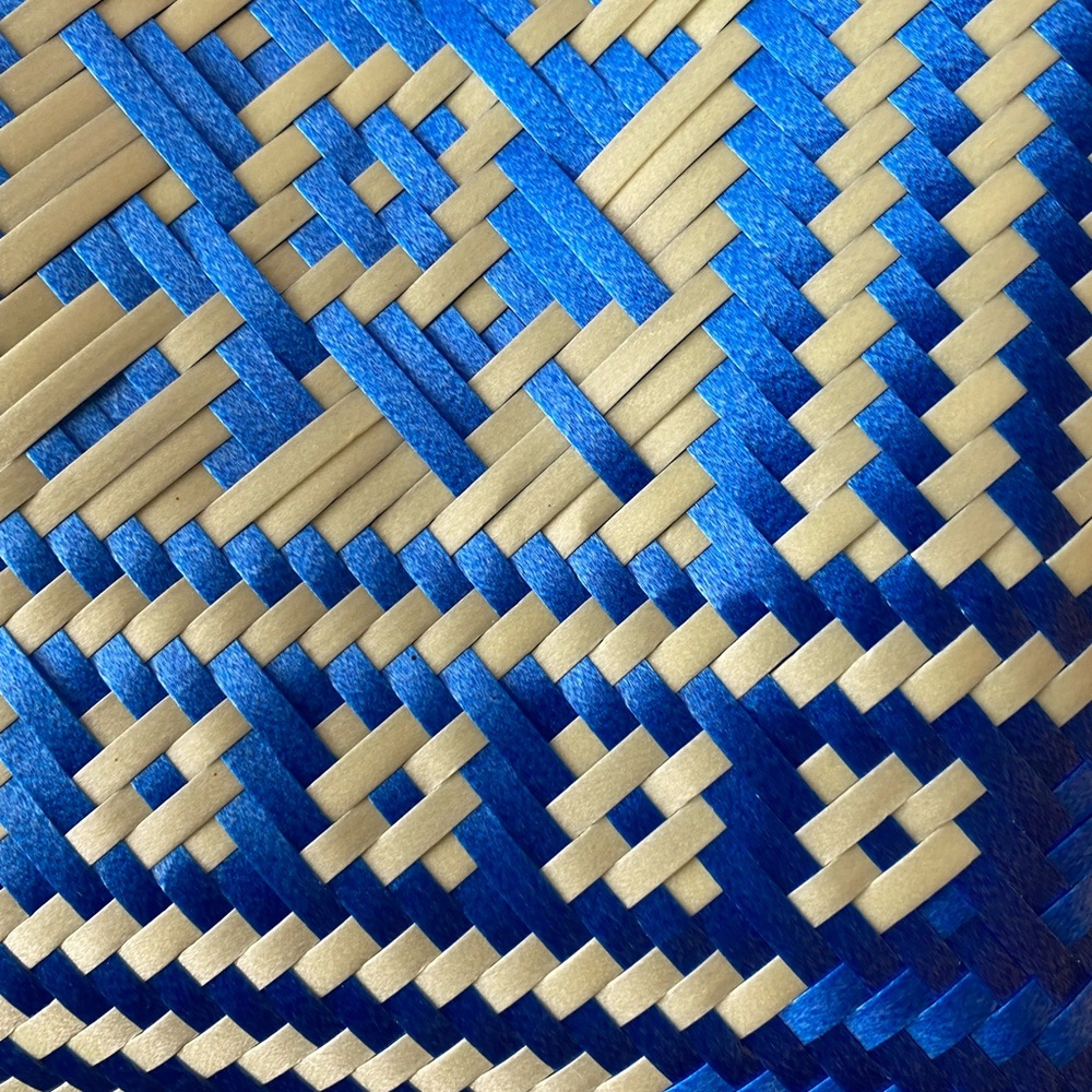 Oaxacan Handwoven Blue & White Tote Bag Purse - Picture 6 of 8